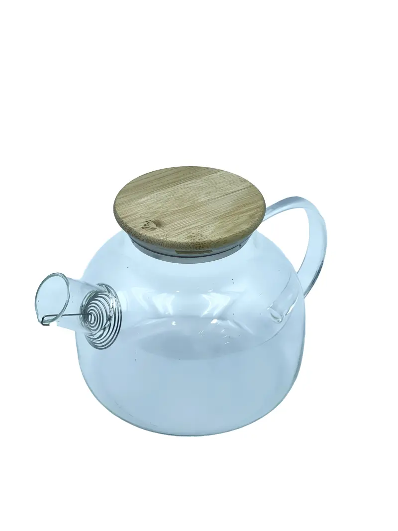 Teapot TP-1006 | Заварочный чайник стеклянный 1000 мл деревянная крышка