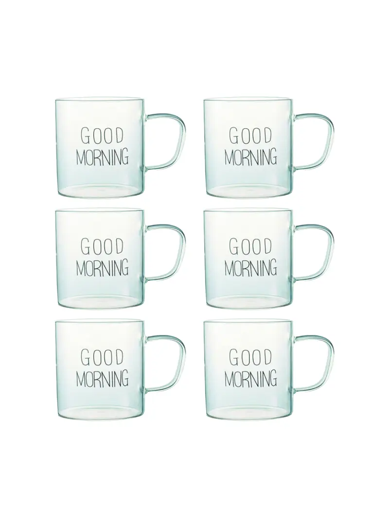 GOOD MORNING ST-1071 | Coffee Cup Set Transparent Glass 100 ml