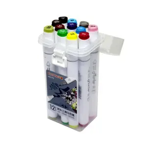 No Brand BK-00050122 | Sketch Marker Set Dual-Tip 12 Colors