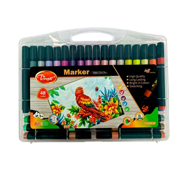 Tongdi TD8299-48 | Flomasterler 48 reňkli uly gaplama