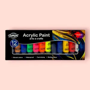 BLK BK-00102237 | Acrylic Paints Set 12 Colors 22 ml Tubes