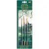 Hatber BK-00016799 | Artist Brush Set 3 pcs (Squirrel, Goat, Bristle)
