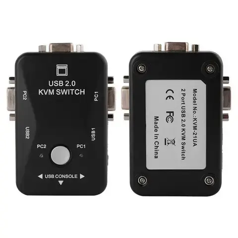Unbranded 2-Port KVM Switch | KVM Switch USB VGA Dual PC