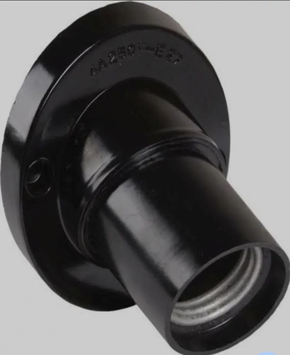 Bulb Holder E27 Wall-Mount Black