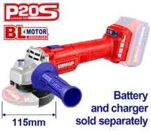 Emtop ELAG20157 | Burç ýuwujy 20V burçsyz 115mm batareýasyz