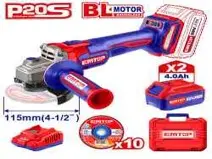 Emtop ELAG211542 | Бесщеточная болгарка 20В 115мм 4.0Ач (2 аккумулятора)