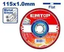 Emtop EACD101151 | Круг отрезной по металлу 115x1.0 мм, упаковка 400 шт.