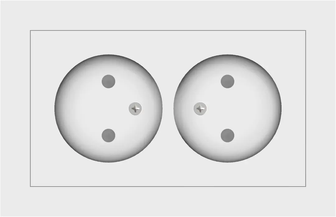Moderna E01100 | Iki ýerlik diwar rozetkasy 16A gizlin ornaşdyrylyş