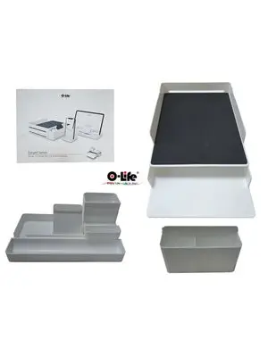 O-life TS 102 | Desktop Organizer White High-Quality Plastic
