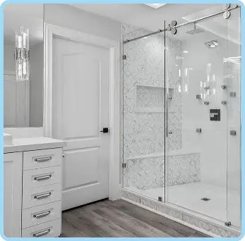 Shower Partition Sliding System 190 cm x 210 cm 10 mm Glass