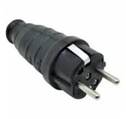 OREL 2101-16A | Power Plug Single-Phase Rubber 16A Black
