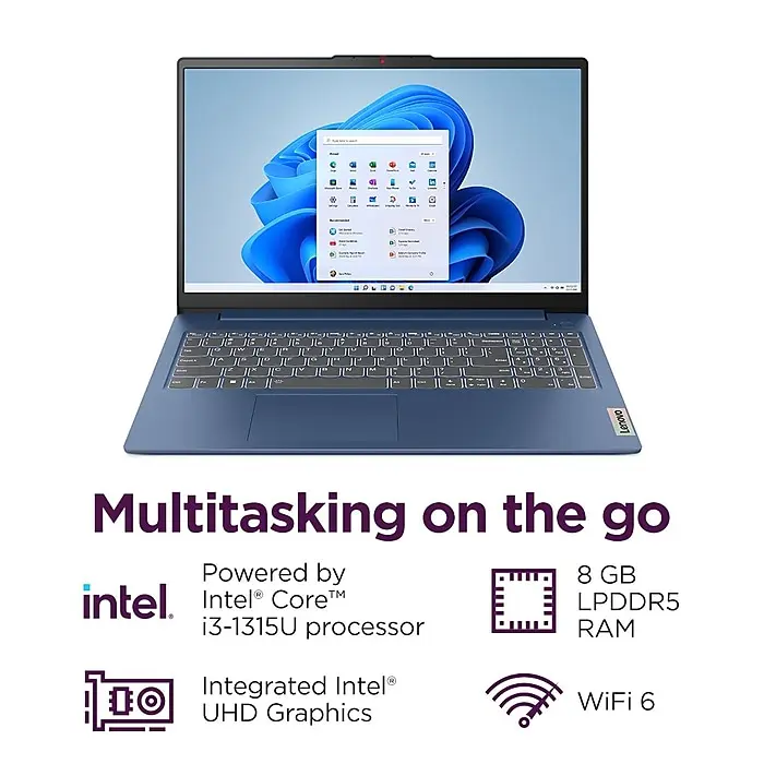 Lenovo IP Slim 3 15IRU8 | Ноутбук Intel i3-1315U 8ГБ ОЗУ 256ГБ SSD