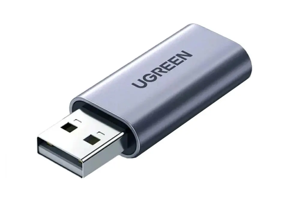 UGREEN USBSCUGCM383 | USB Sound Card Stereo + Mic Input Grey