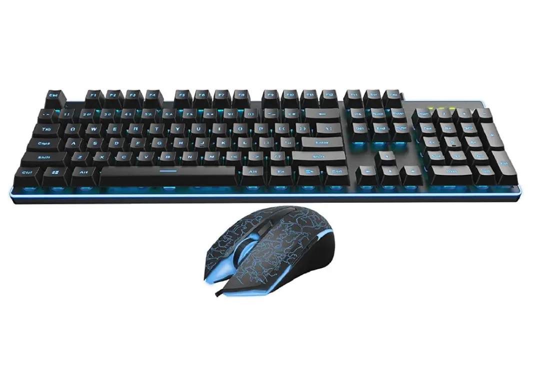 RAPOO KBMRAV100S | Игровой комплект клавиатура мышь проводной подсветка черный