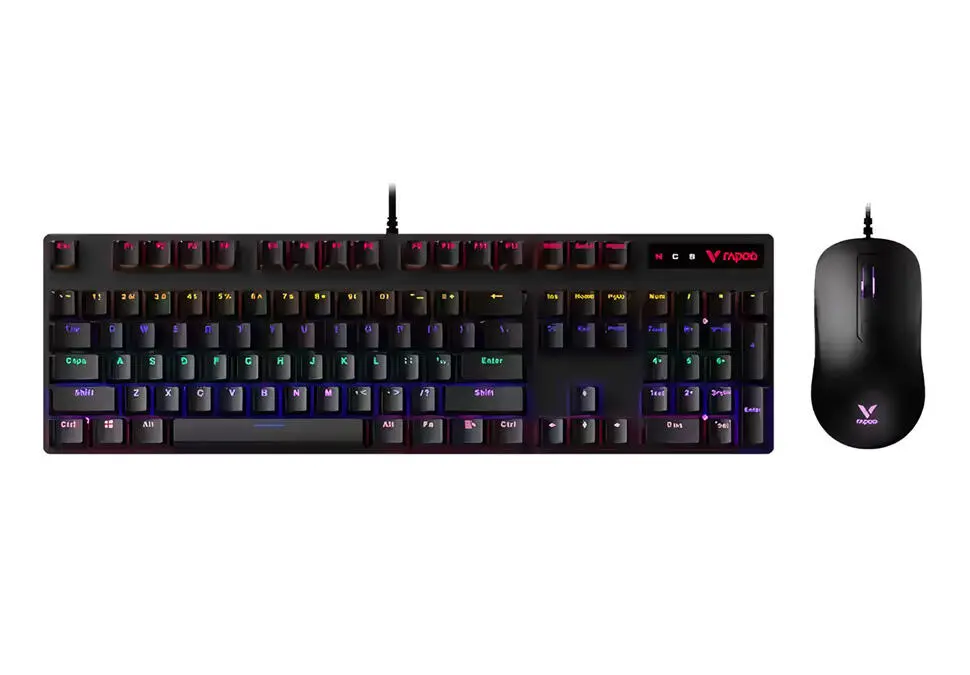 RAPOO KBRV150S | Oýun Klawiaturasy + Syçanjygy Simli ENG-RUS Yşyklandyrylyş