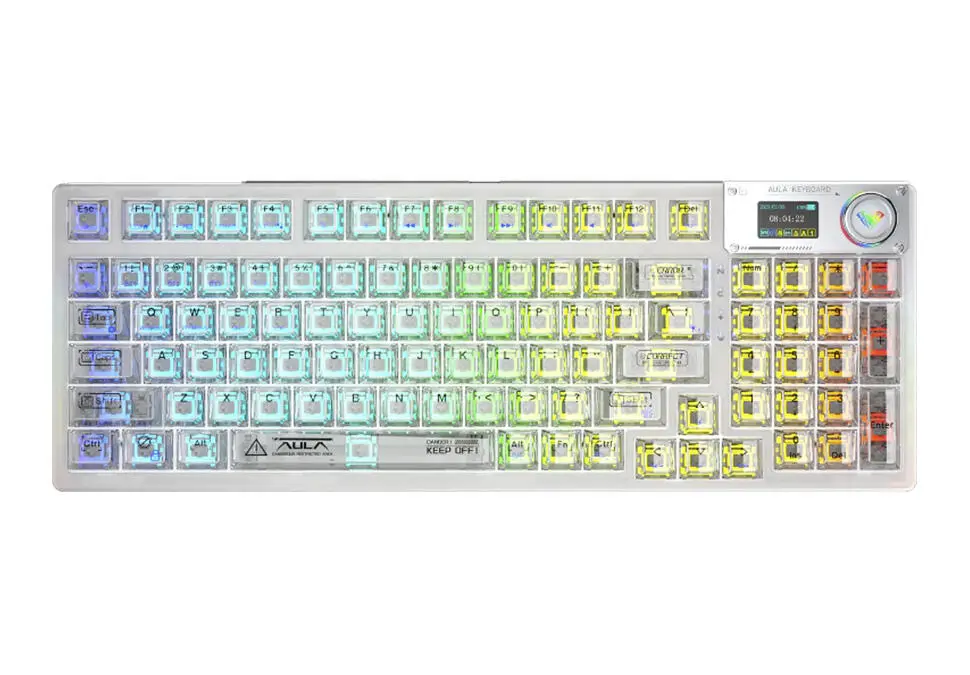 Aula KBAF98PWH | Игровая клавиатура проводная беспроводная BT 2.4ГГц подсветка