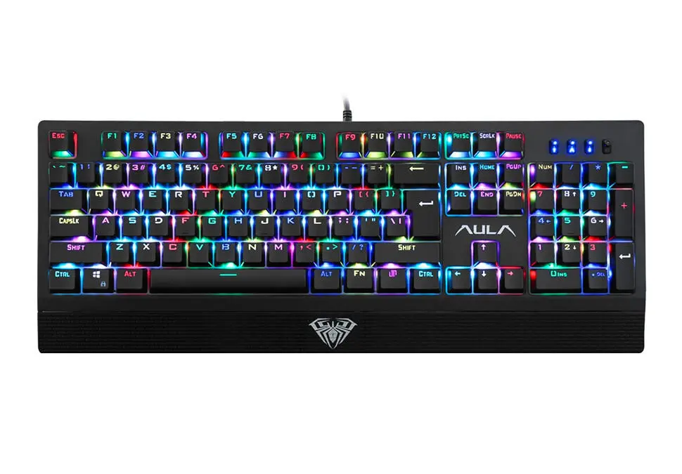 AULA KBA2018 | Oýun klawiaturasy simli ýagtylandyryjy Iňlis/Rus gara