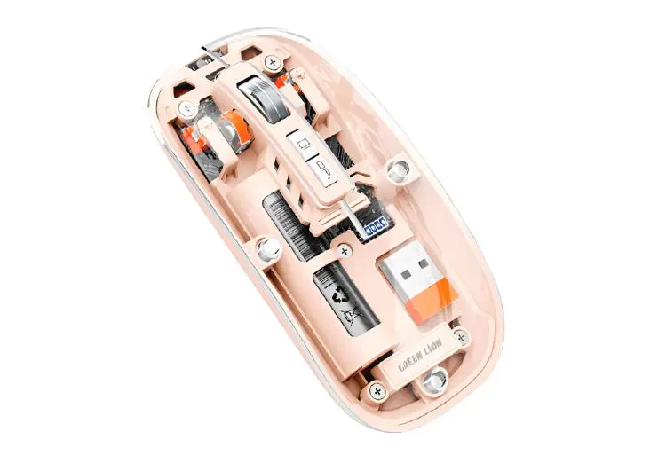 Green Lion MOUGLTR2PINK | Wireless Mouse Transparent Pink