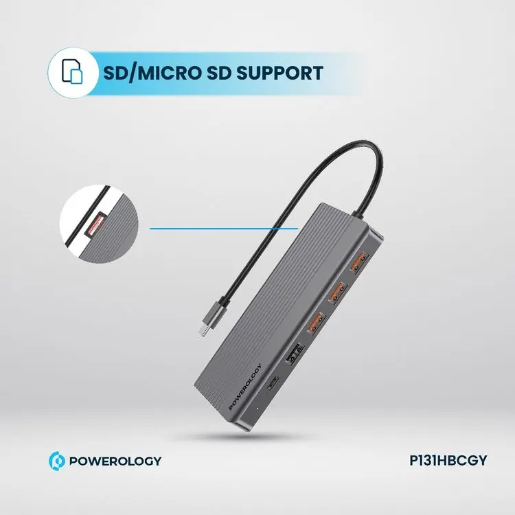 Powerology DSPOWERPWDC4DBBK | Docking Station 13-in-1 Type-C 4K goldawy