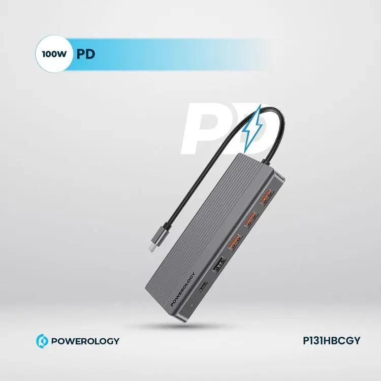 Powerology DSPOWERPWDC4DBBK | Docking Station 13-in-1 Type-C 4K goldawy