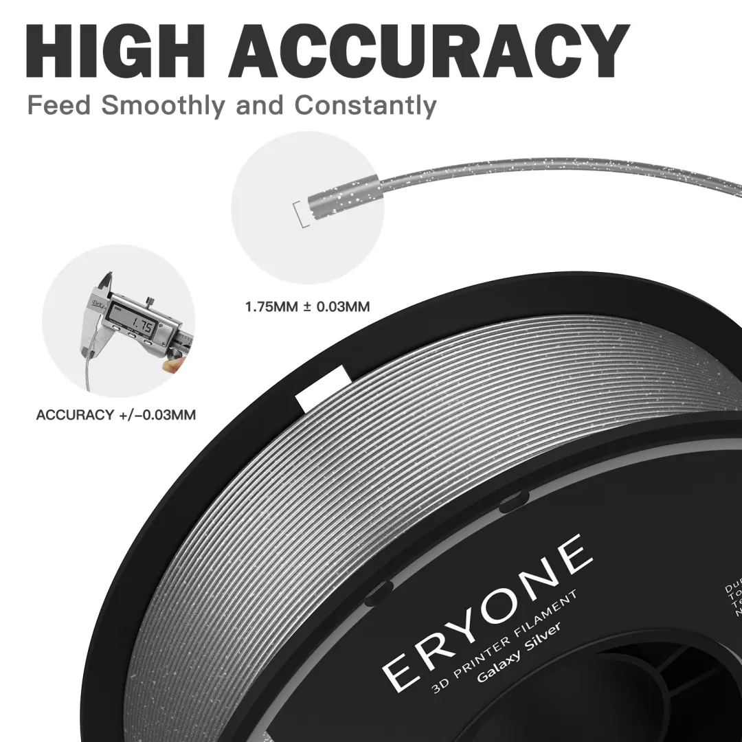 ERYONE FILGSBLK | Филамент для 3D-принтера 1,75мм Galaxy Sparkly PLA Black