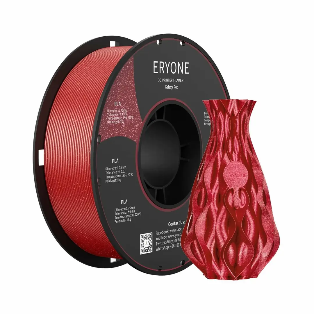 ERYONE FILGALRED | 3D Printer Filament 1.75mm Galaxy Sparkly PLA Red