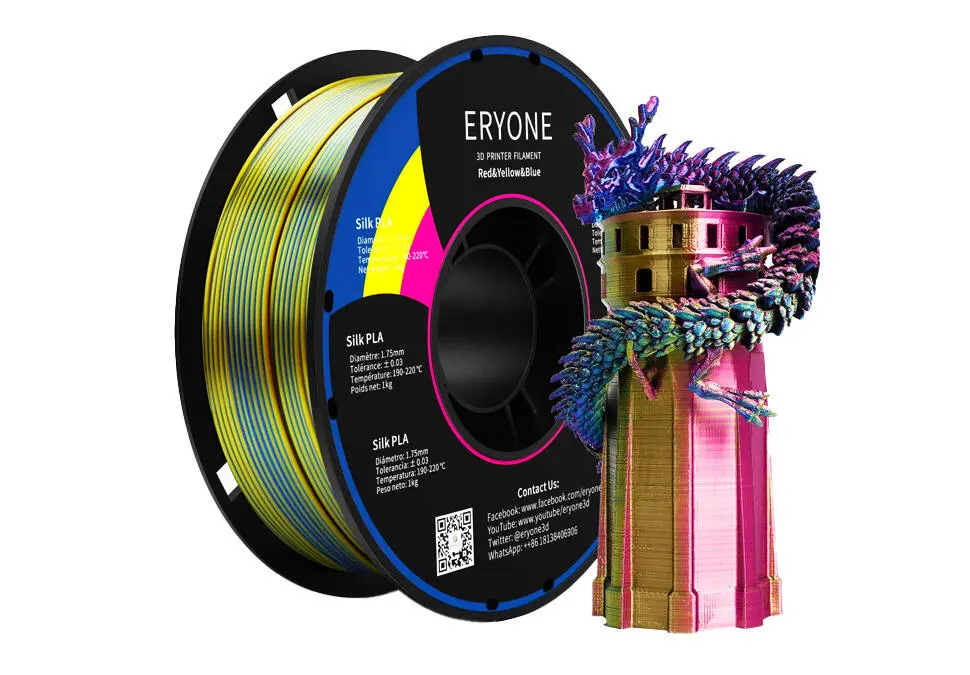ERYONE FILERSPLABLBLPR | 3D Printer Filament 1.75mm Silk PLA Tri-Color