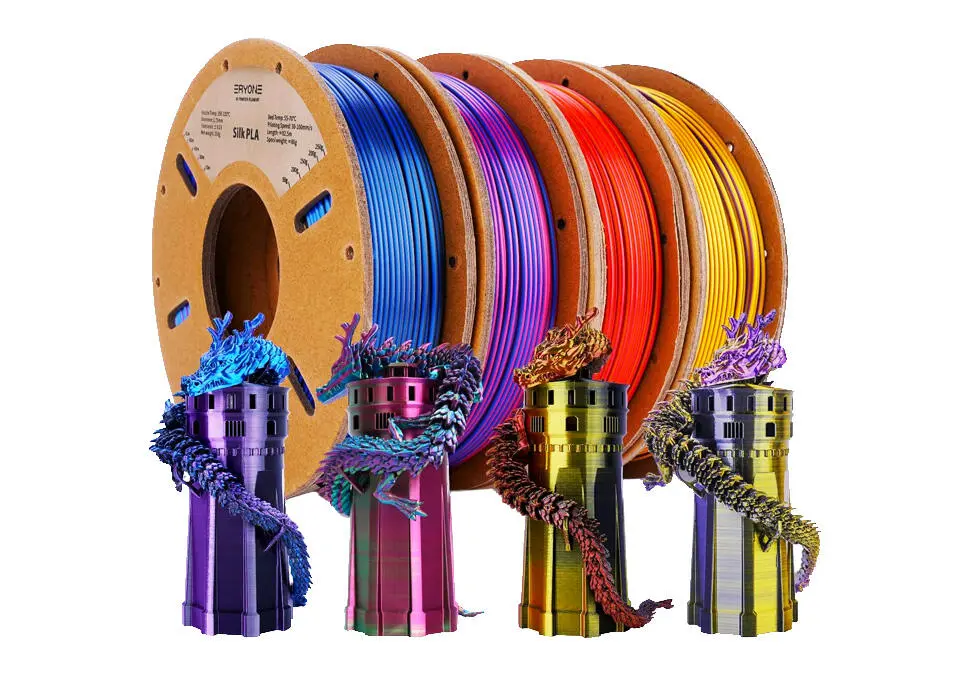 Eryone FILERSPLABLRDGD | 3D Printer Filament Silk PLA 1.75mm Tri-Color