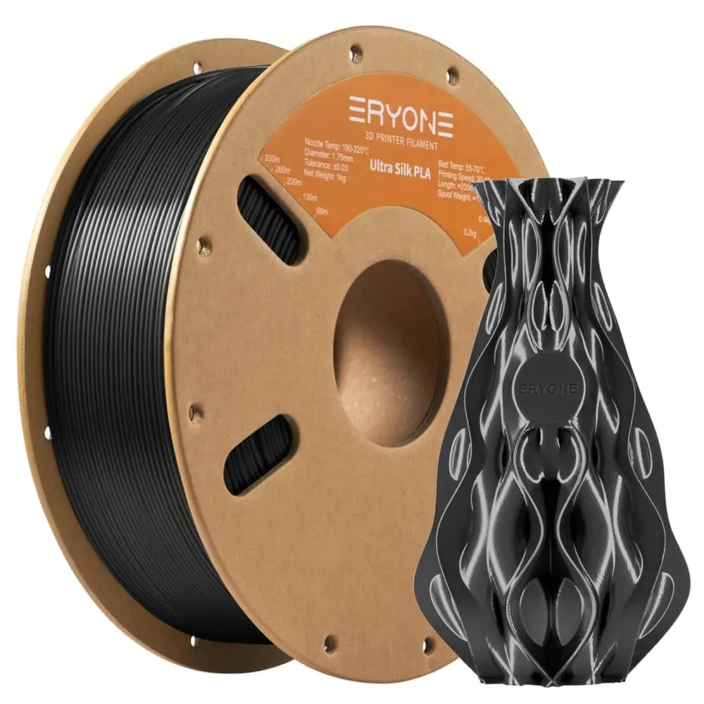 ERYONE FILERUSPLABLK | 3D Printer Filamenti 1.75mm Ultra Silk PLA Gara
