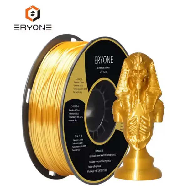ERYONE FILERUSPLAGD | 3D Printer Filament 1.75mm Ultra Silk PLA Gold