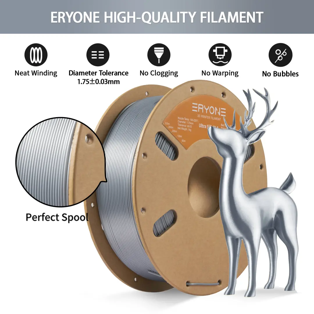 ERYONE FILERUSPLASIL | 3D-филамент 1,75 мм Ultra Silk PLA Серебро