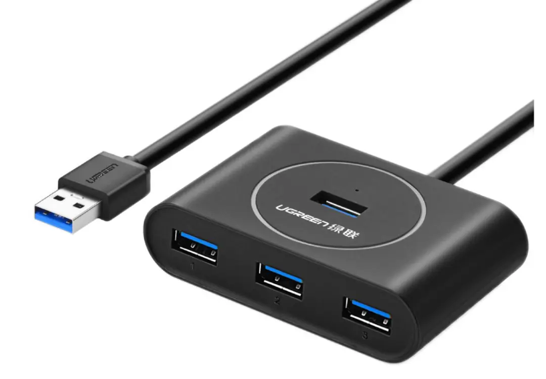 UGREEN UHUBUGCR113 | USB-хаб 4xUSB 3.0 1м Черный