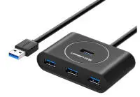 UGREEN UHUBUGCR113 | USB-хаб 4xUSB 3.0 1м Черный