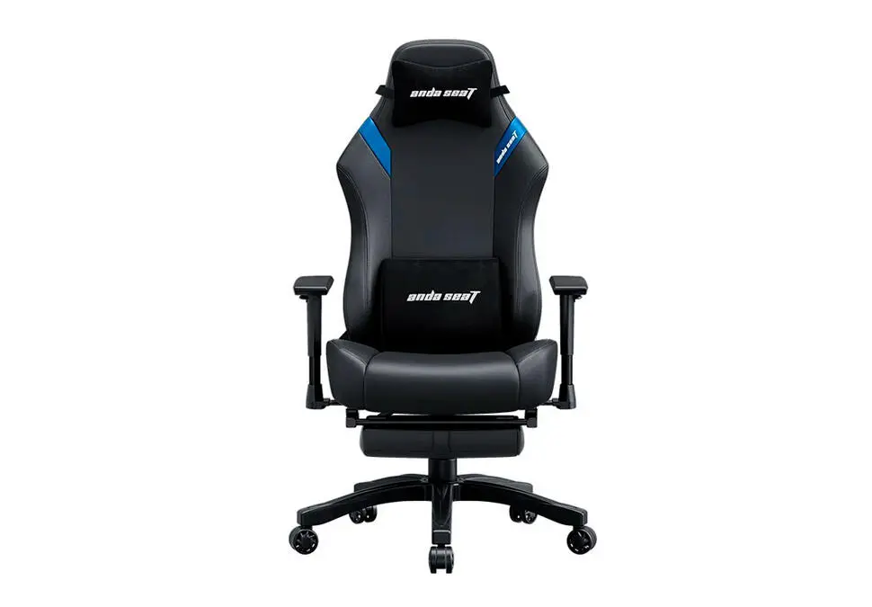 ANDASEAT CHANAD18T-44-BS-PV | Gaming Chair Leather Black-Blue 110 kg Footrest