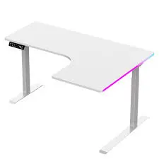 DECHUAN DESKD2200WH | Gaming Desk Corner RGB White 160x60 cm