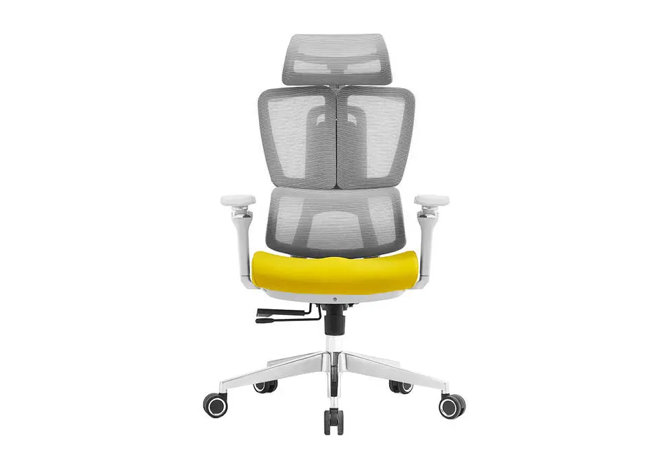NOEL CHNOAPHGGR | Office Chair Mesh+Fabric 3D Headrest 4D Armrest Grey-Yellow