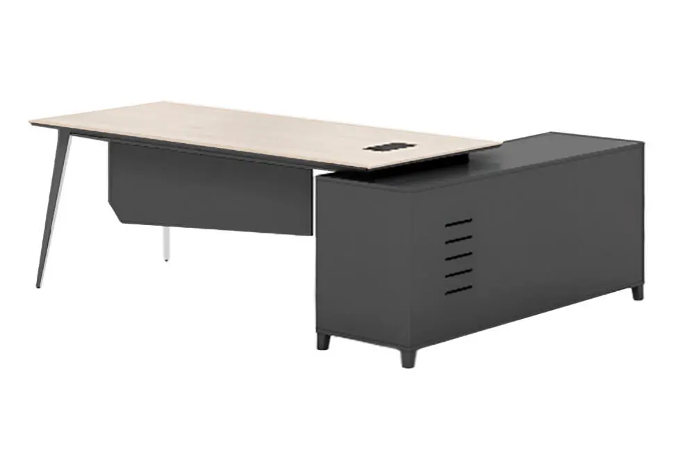 NOEL ODNDB181616 | Office Desk 1800x1600 mm Milan Light Wood + 4 Boxes