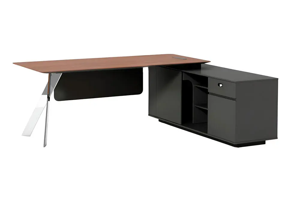 NOEL ODNWDD181616A | Office Desk 1800x1600x1600 mm Grey Walnut Frame