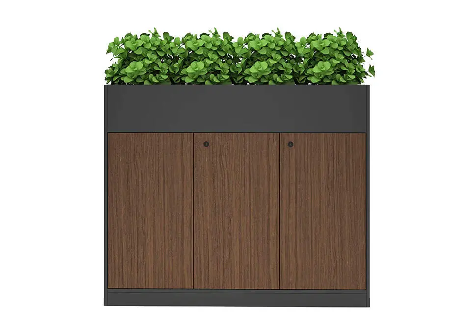 NOEL DESKNCH1204DWD | Office Planter Cabinet Dark Wood 1200x400x1000mm