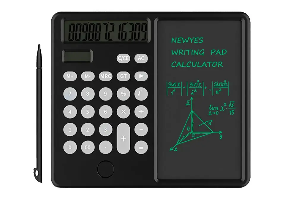 OEM CALCGRPHFLDBLK | Calculator with Graphics Tablet Solar/Battery Black