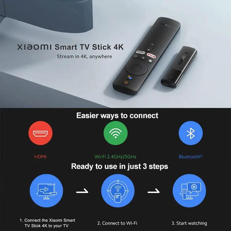 Xiaomi TVSTICKXIA2NDGEN | Smart TV Stick Android HDMI WiFi