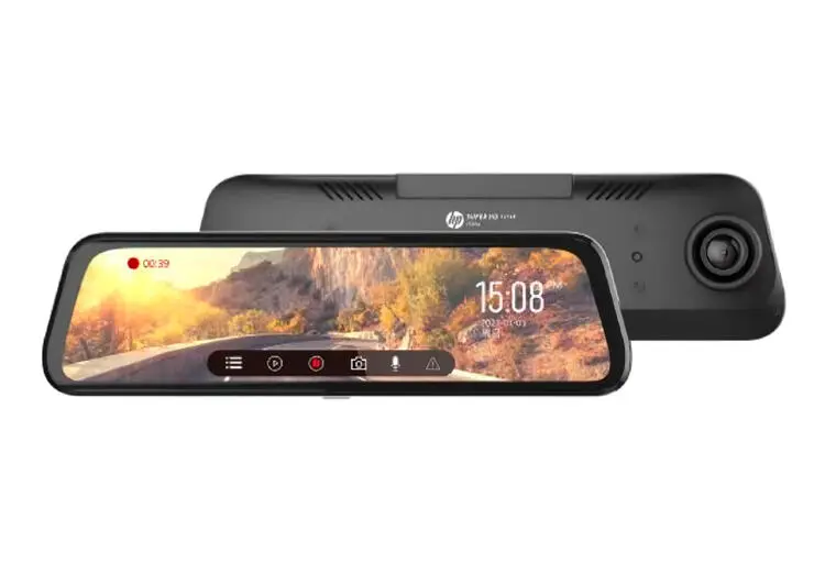 HP CAMVRHF799 | Car Video Recorder Dual Cam 1296P 9.35" Touch Screen