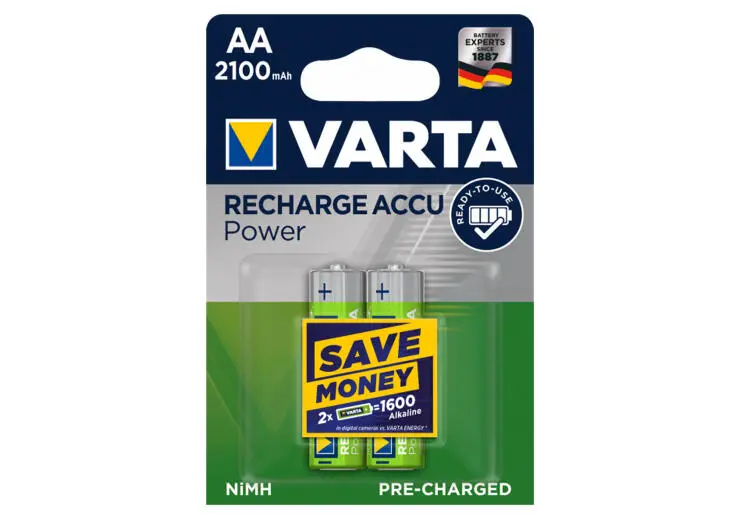 VARTA BATVRAP0654 | AA Rechargeable Battery 2100mAh 2-Pack