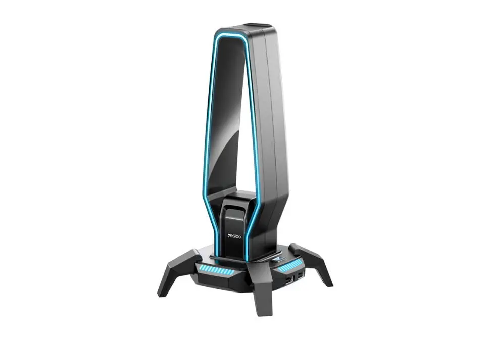 Yesido HB25 | Gulaklyk Goýujy AUX 3xUSB2.0 RGB Gara