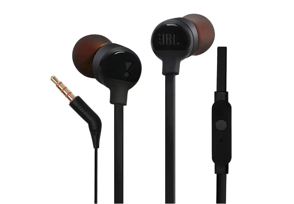 JBL TUNE 110 | Проводные внутриканальные наушники 1.1 м Микрофон Белые