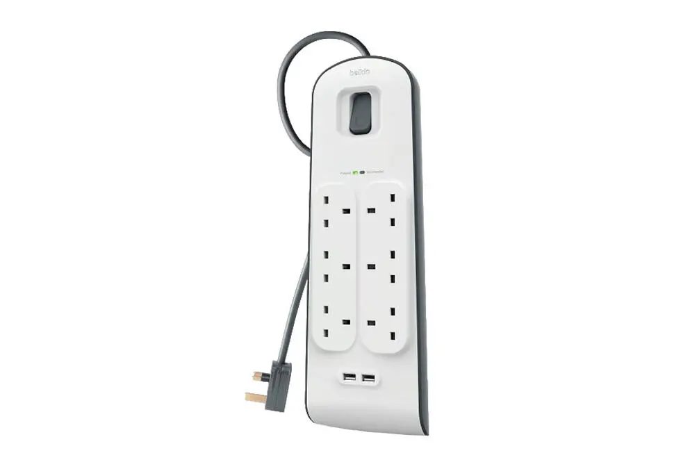 Belkin SPBEL6P2U | Сетевой фильтр 6 розеток 2 USB 2м