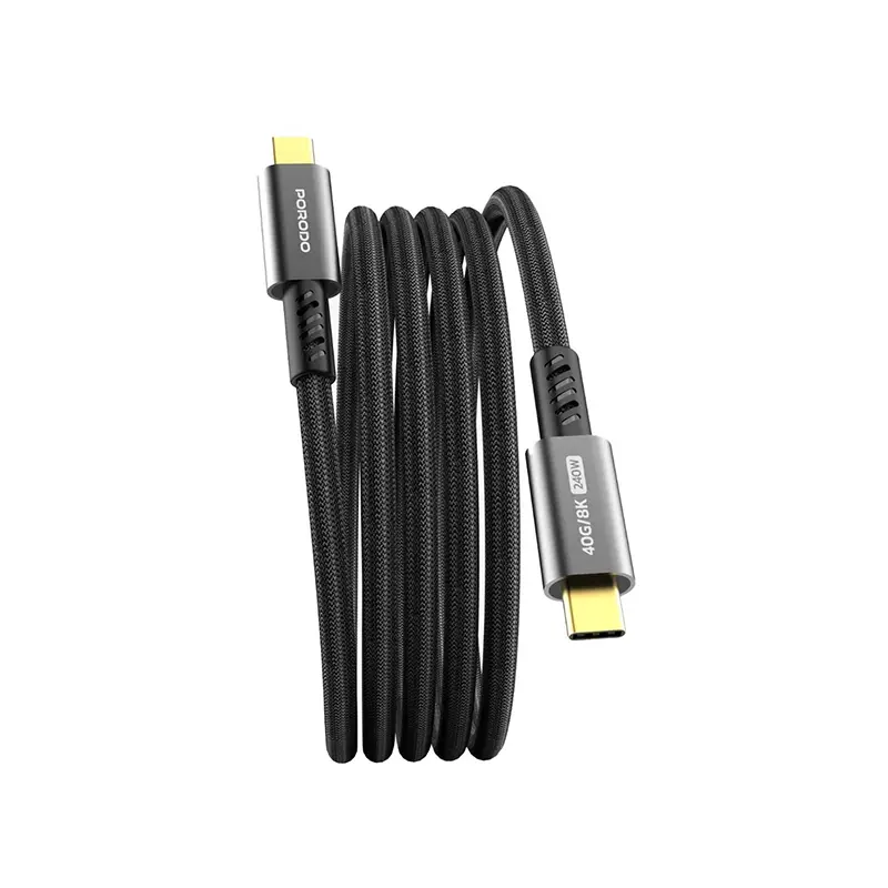 Porodo CBLPORPDWCC240W | USB-C Cable 240W 40Gbps Woven 1.8m