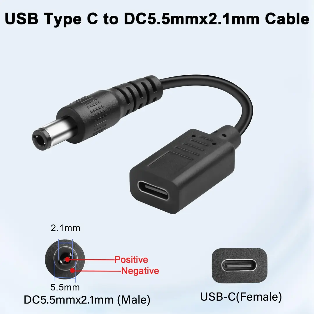 ADAPTER CBLADTCFEM | Güç Adapteri DC5 5.5x2.1mm erkekden Type-C dişi