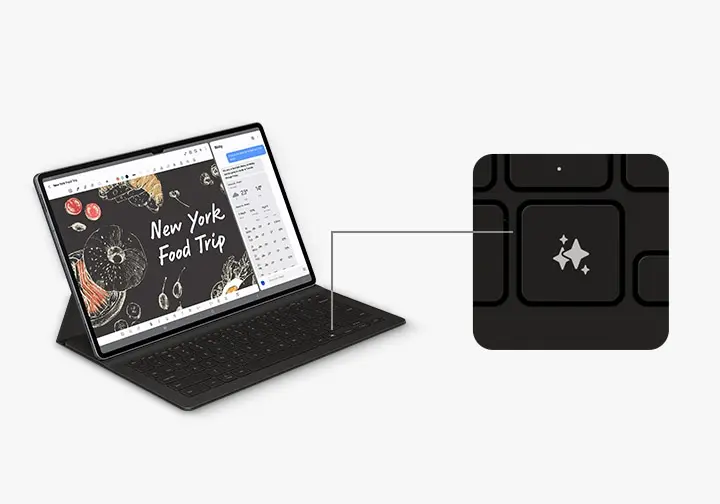 Samsung KEYSAMDX725 | Keyboard Book Cover AI Button for Galaxy Tab S10 FE