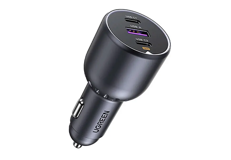 UGREEN EC705 | Awtoulag Zarýadka Enjamy 130W Çalt Zarýadka 1xUSB 2xType-C